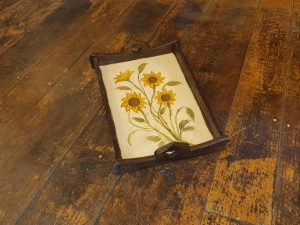 Vassoio con girasoli rettangolare