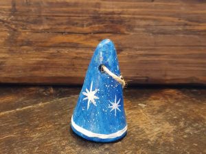 Campanella blu stelline bianche 7x4 cm