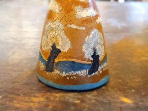 Campanella ocra con alberi in fiore 10x6 cm
