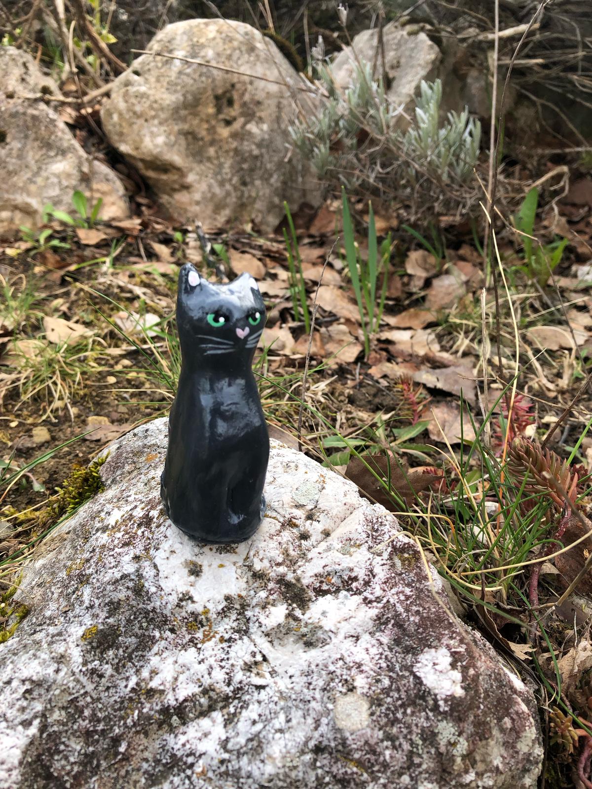 Gattino di ceramica grigio - immagine 3